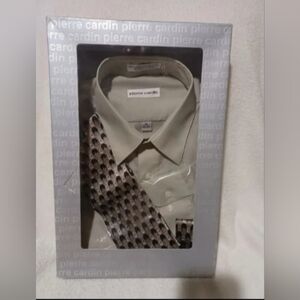 Pierre Cardin Gray color designer dress shirt & tie set